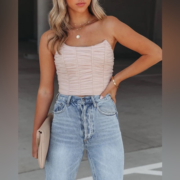 Tulle corset in blush. Size large - Picture 8 of 8